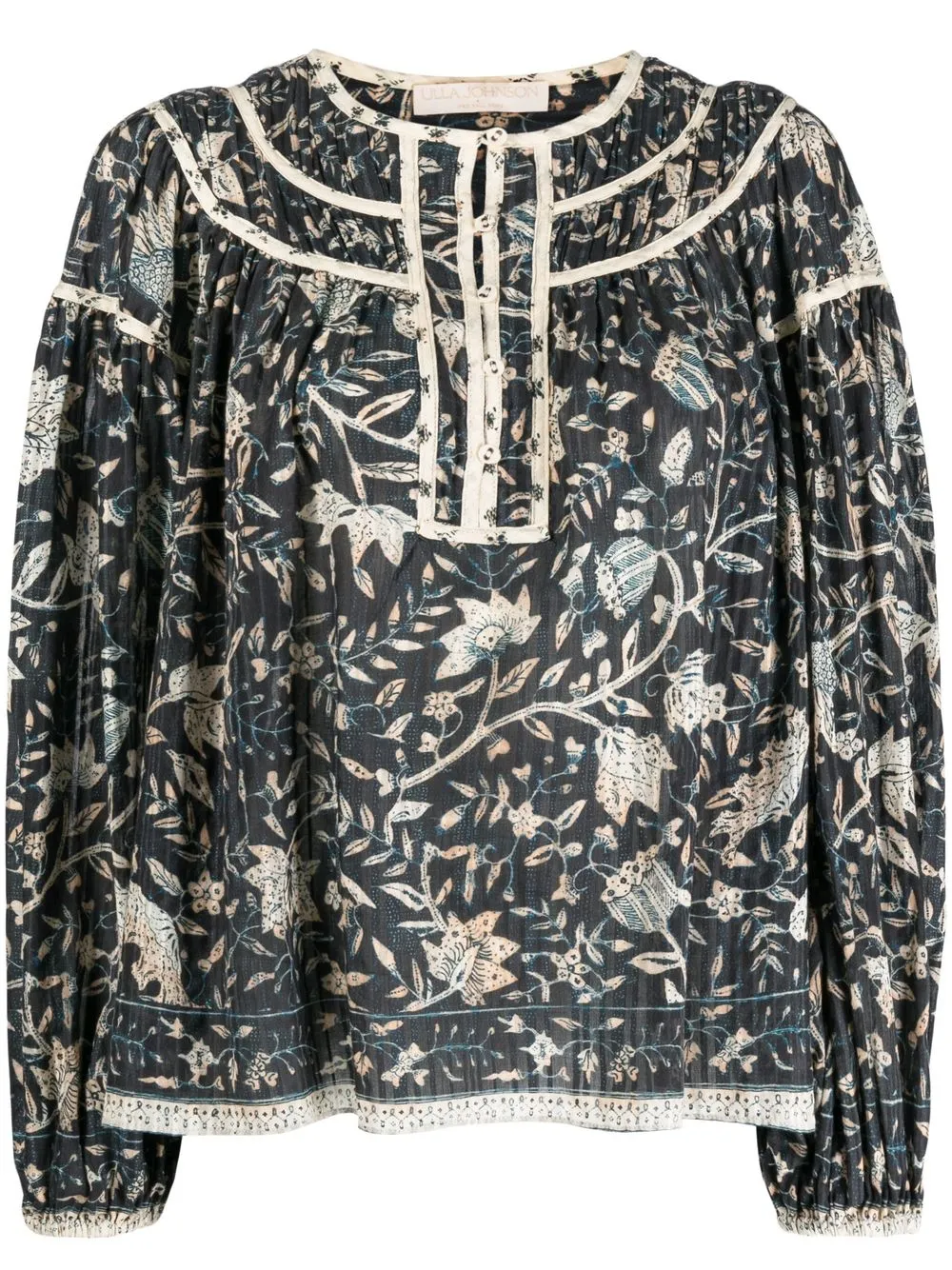 

Ulla Johnson blusa Kirana con estampado floral - Negro