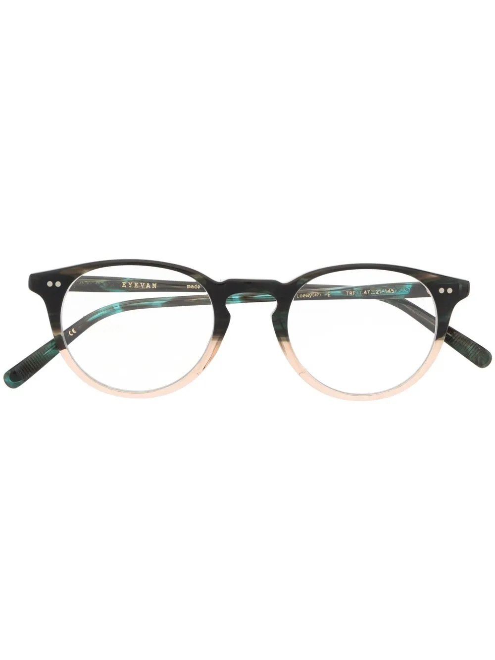 

Eyevan7285 logo round-frame glasses - Black