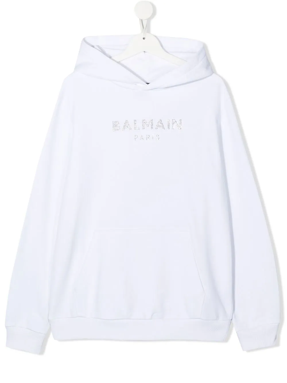 

Balmain Kids TEEN gem-logo pullover hoodie - White