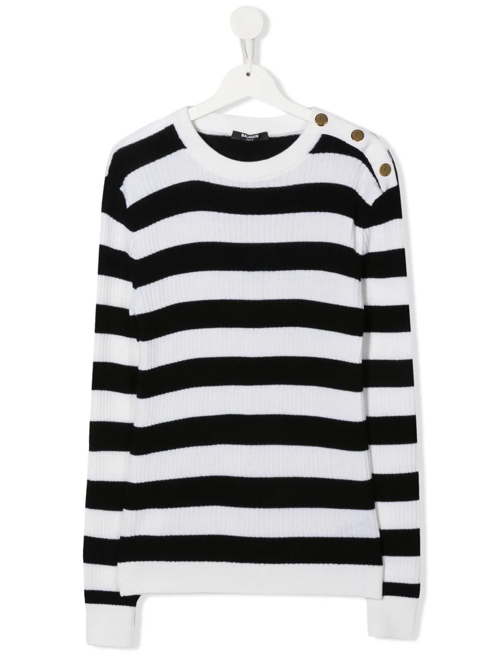 

Balmain Kids TEEN striped crew neck jumper - Black
