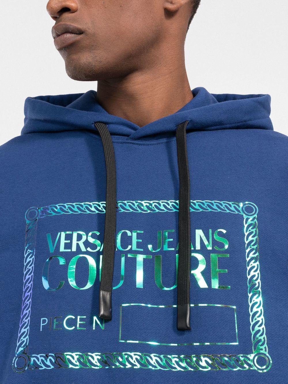 Versace Jeans Couture logo plaque cotton hoodie