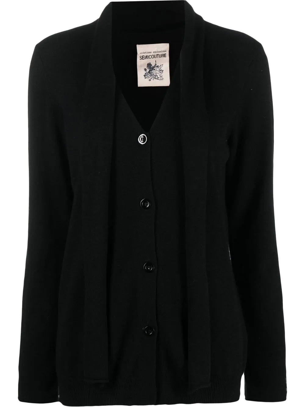 

Semicouture cárdigan con franja del logo - Negro