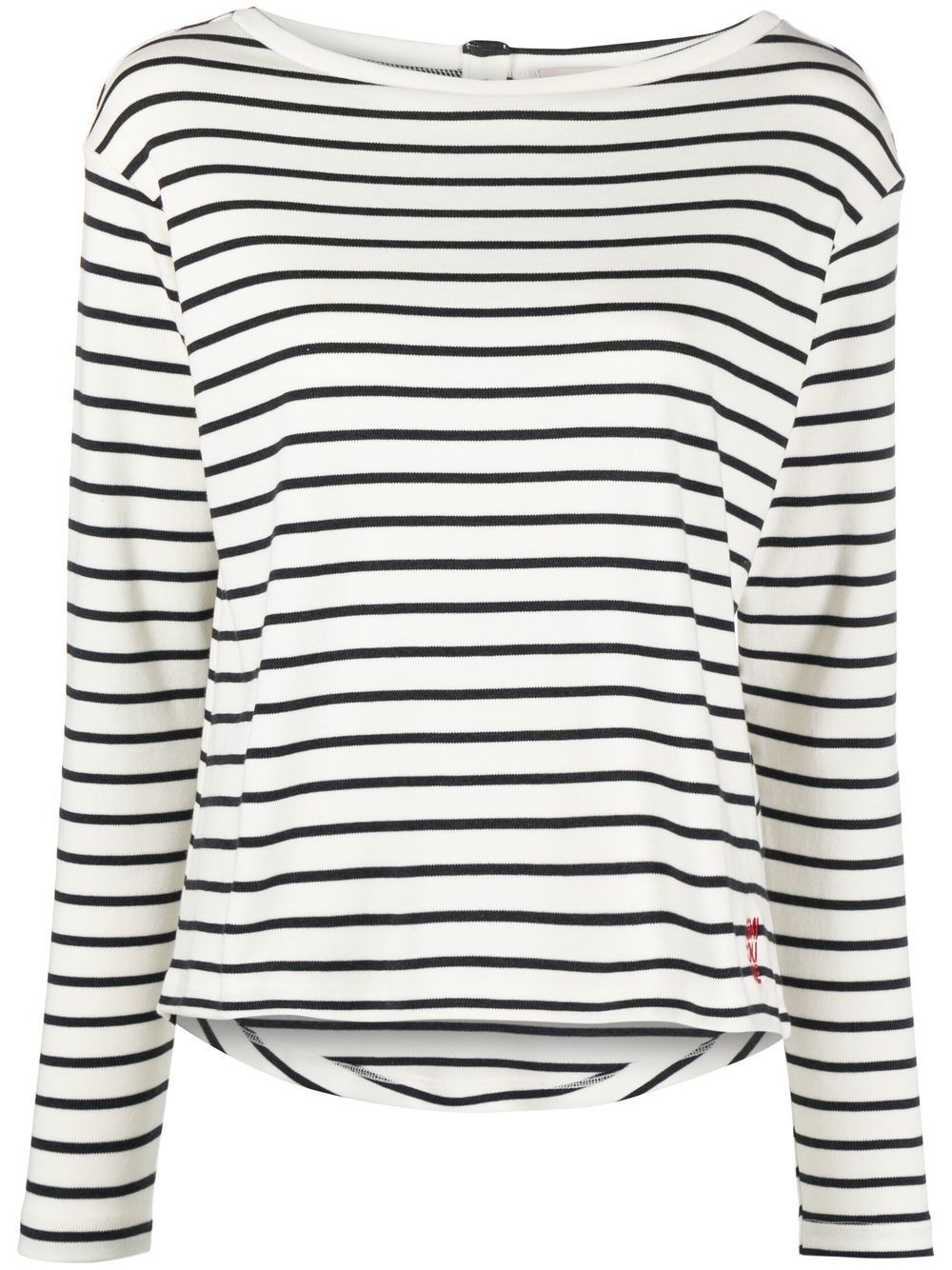 

Semicouture stripe-detail knitted top - White