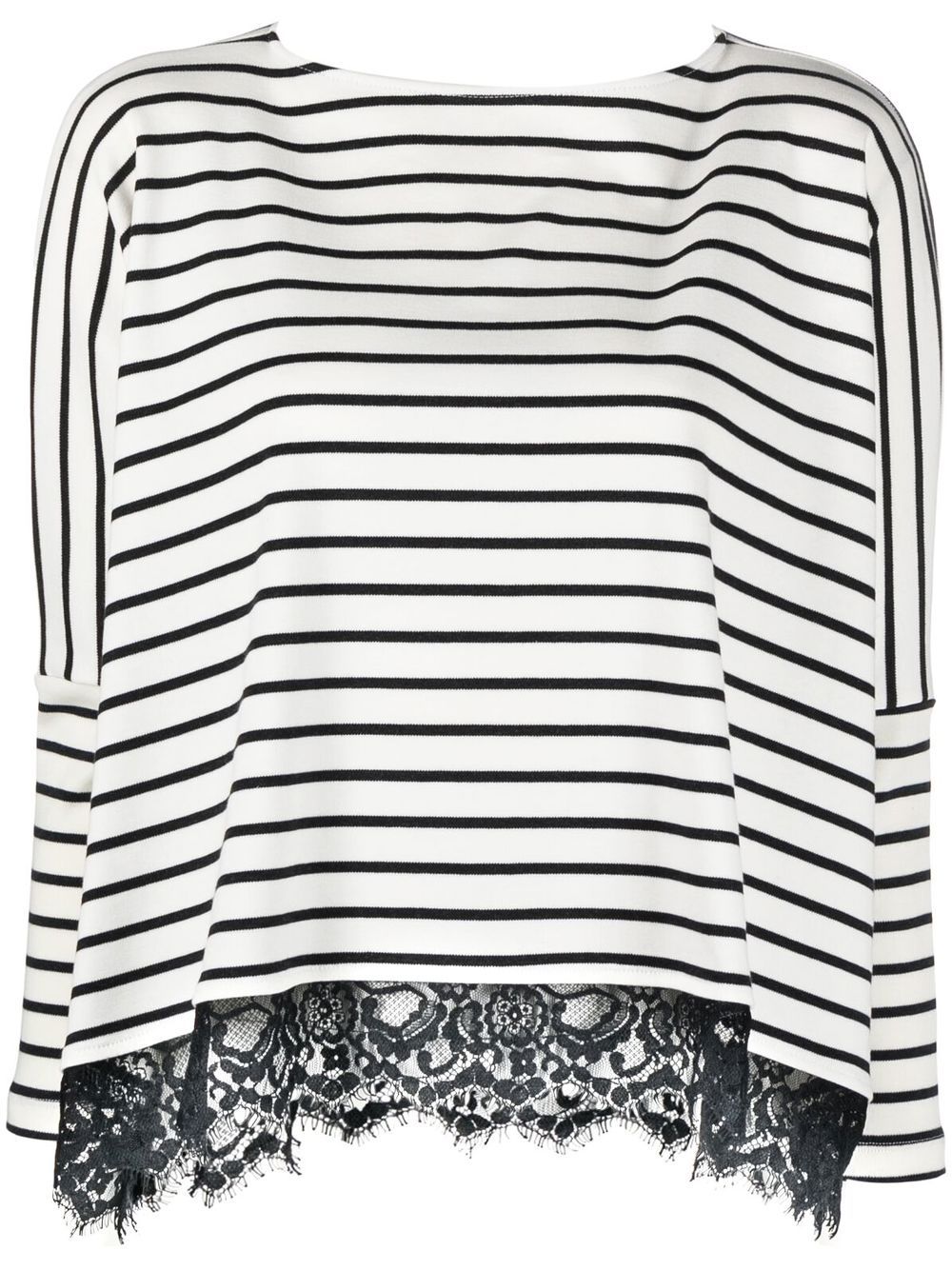 

Semicouture stripe-detail knitted top - White