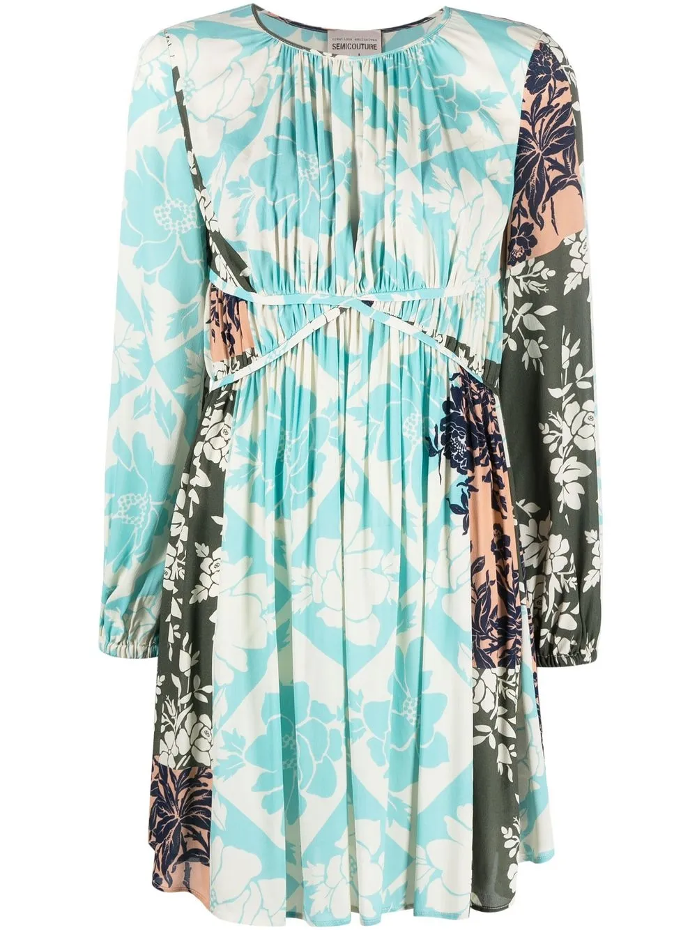 

Semicouture vestido con estampado floral - Azul