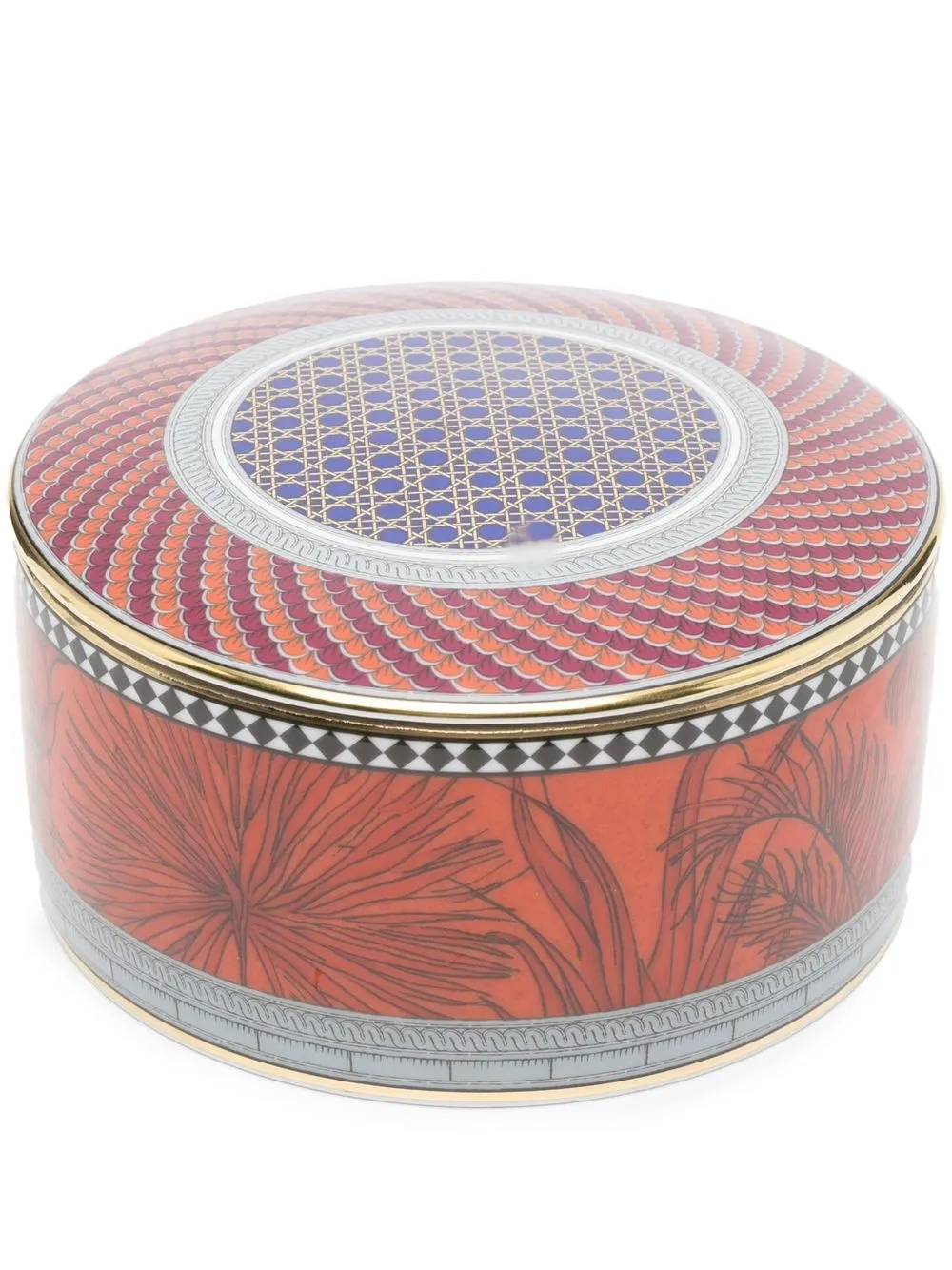 

GINORI 1735 Totem Tigre mix-print porcelain box - Blue