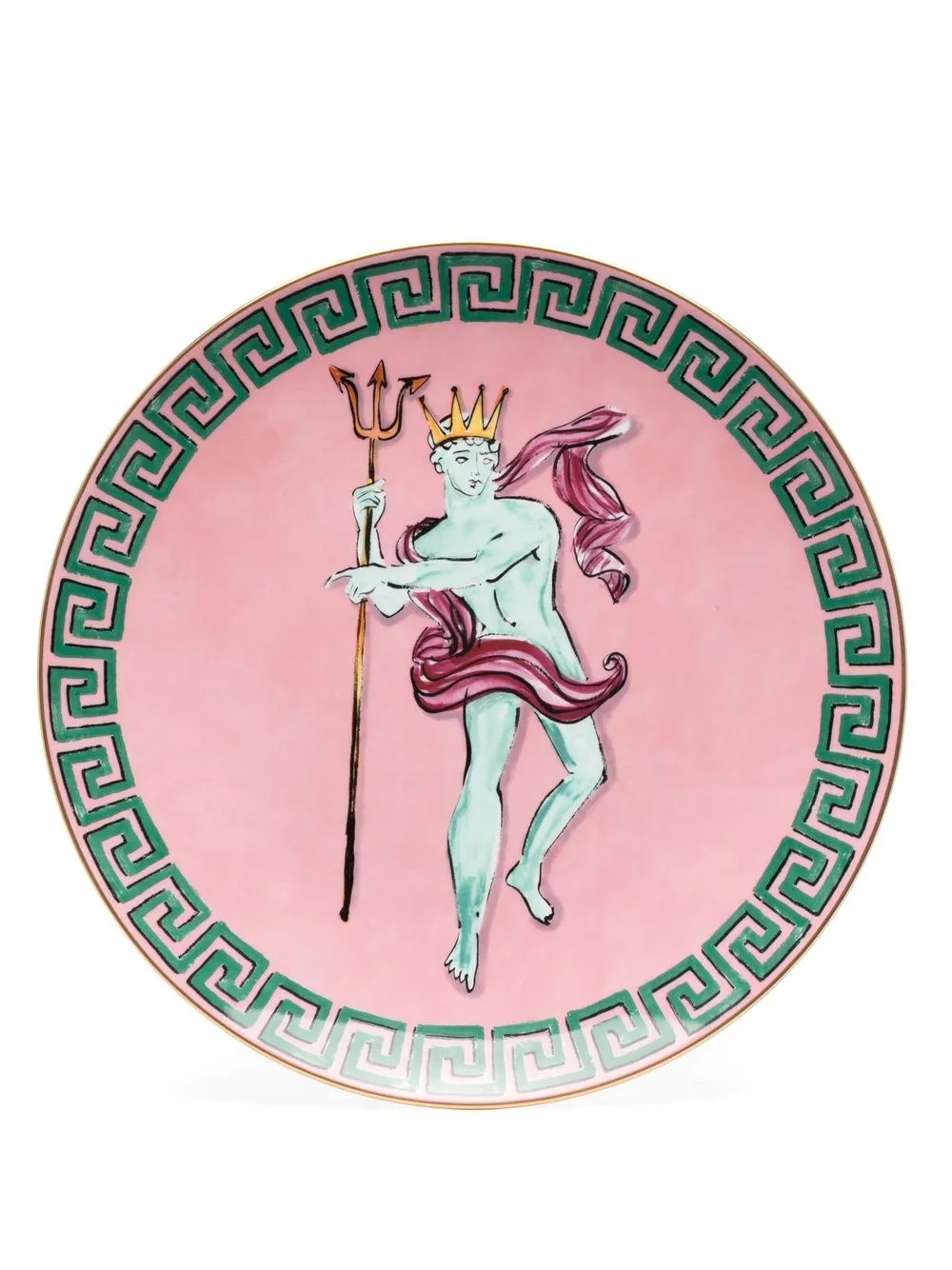 GINORI 1735 Teller mit Neptun-Print | Rosa | Image 1