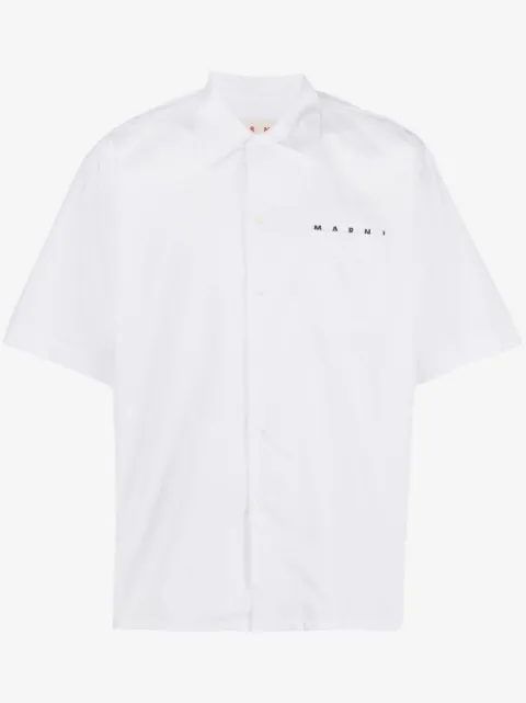 Marni chemise en popeline à logo imprimé