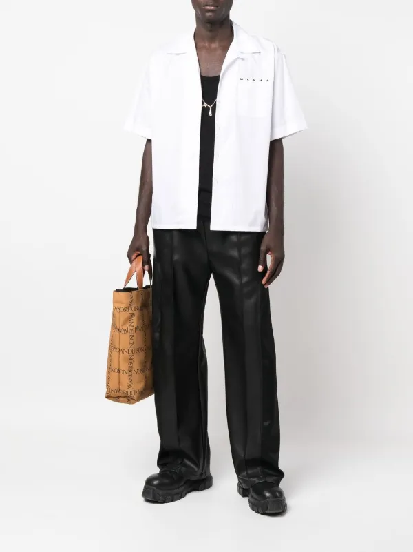 Marni logo-print Poplin Bowling Shirt | White | FARFETCH