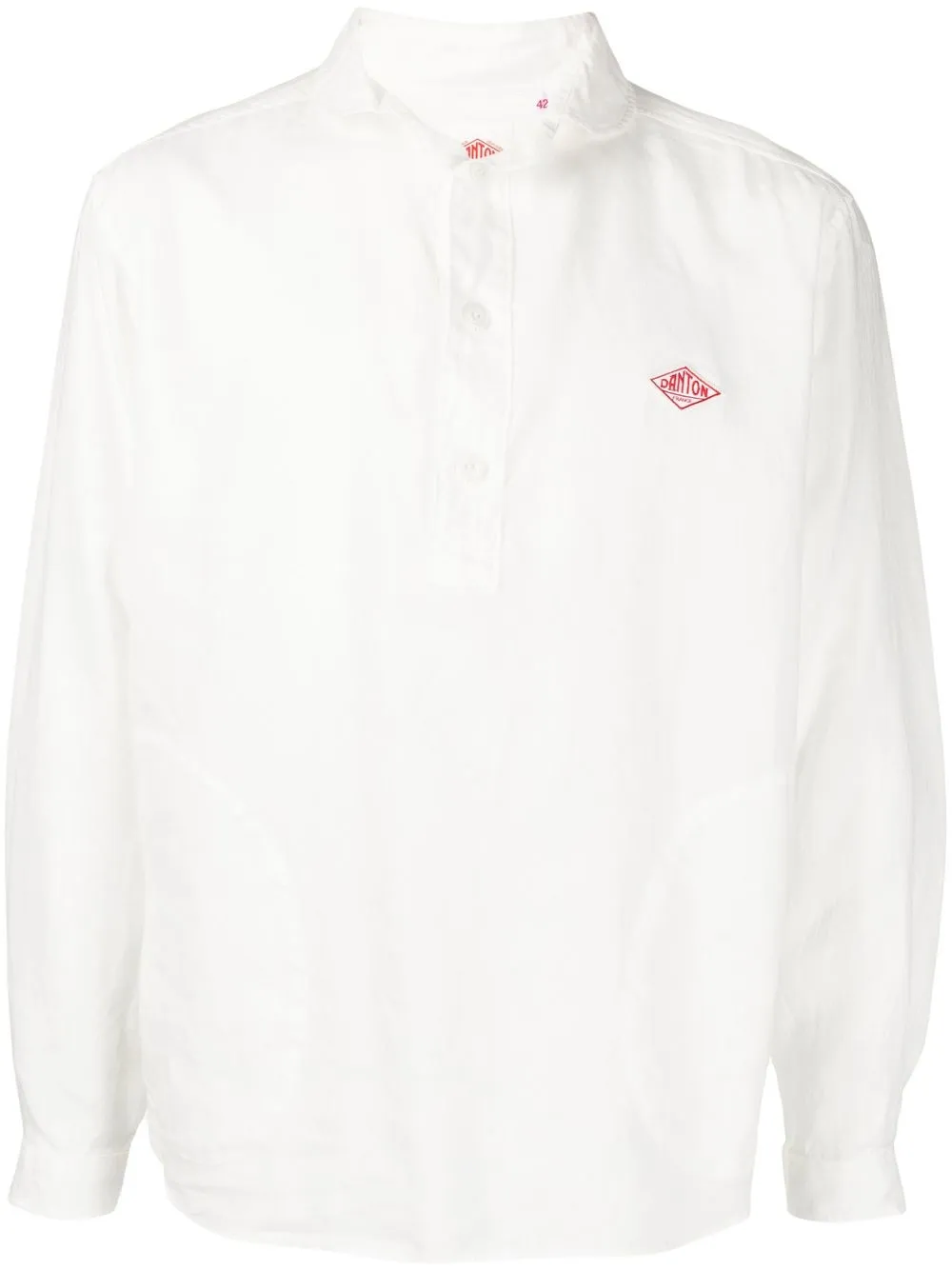 

Danton curved collar cotton shirt - White
