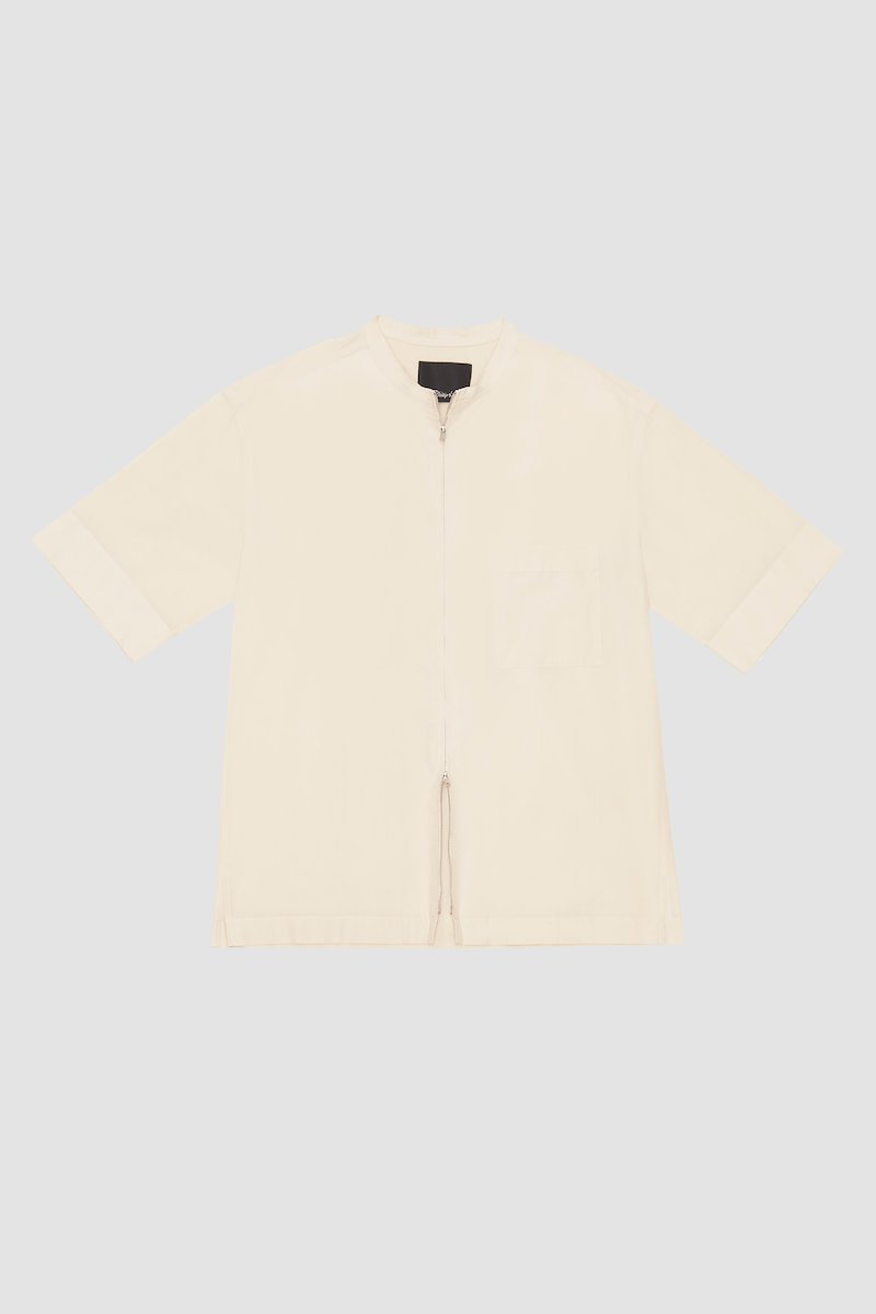 Short Sleeve Zip-Front Sheer Shirt-neutrals #0 Short Sleeve Zip-Front Sheer Shirt, null- 6