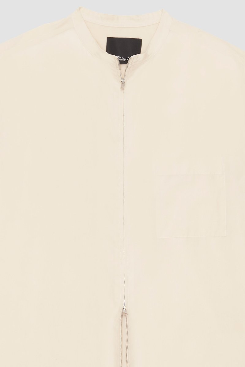 Short Sleeve Zip-Front Sheer Shirt-neutrals #0 Short Sleeve Zip-Front Sheer Shirt, null- 8