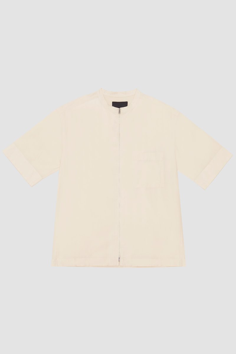 Short Sleeve Zip-Front Sheer Shirt-neutrals #1 Short Sleeve Zip-Front Sheer Shirt, null- 5