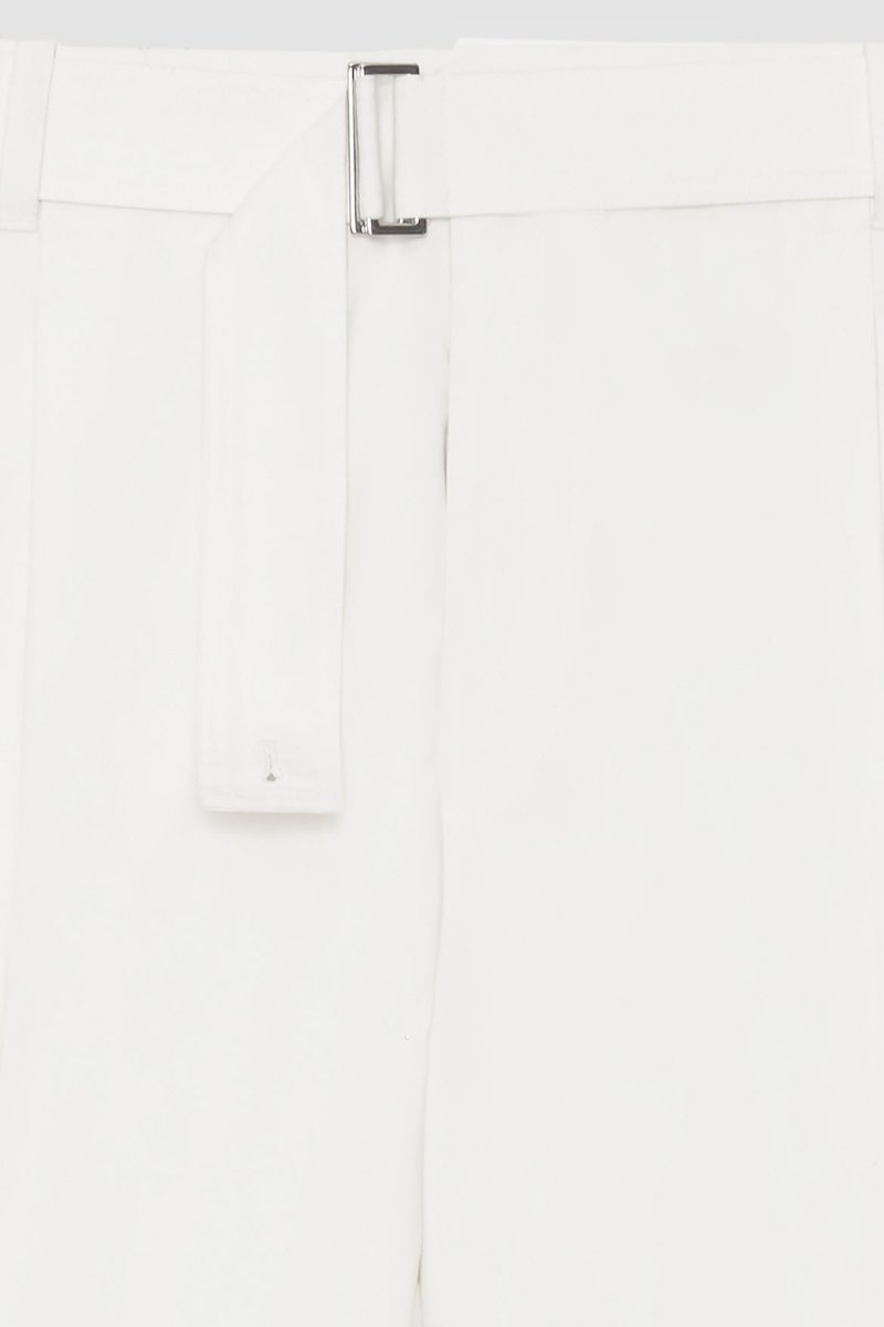 Pleated Short With Self Belt-white #1 Pleated Short With Self Belt, null- 7