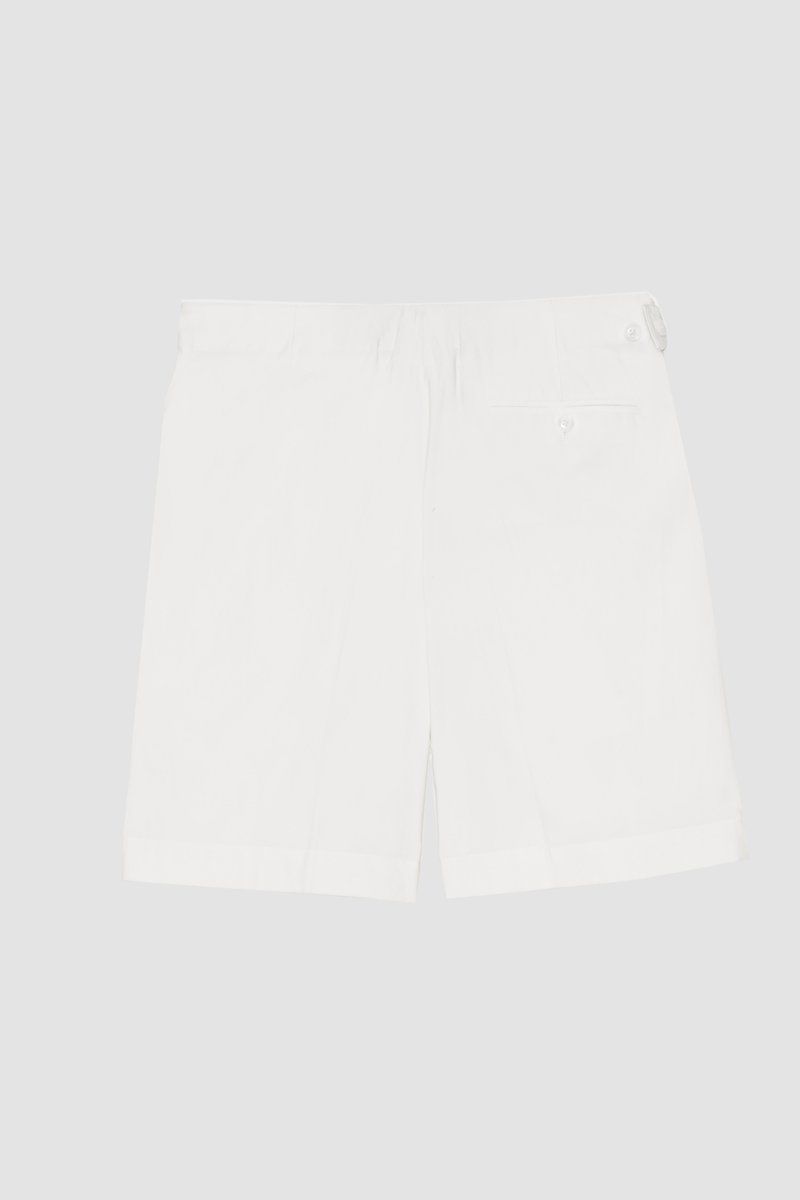 Pleated Short With Self Belt-white #0 Pleated Short With Self Belt, null- 6