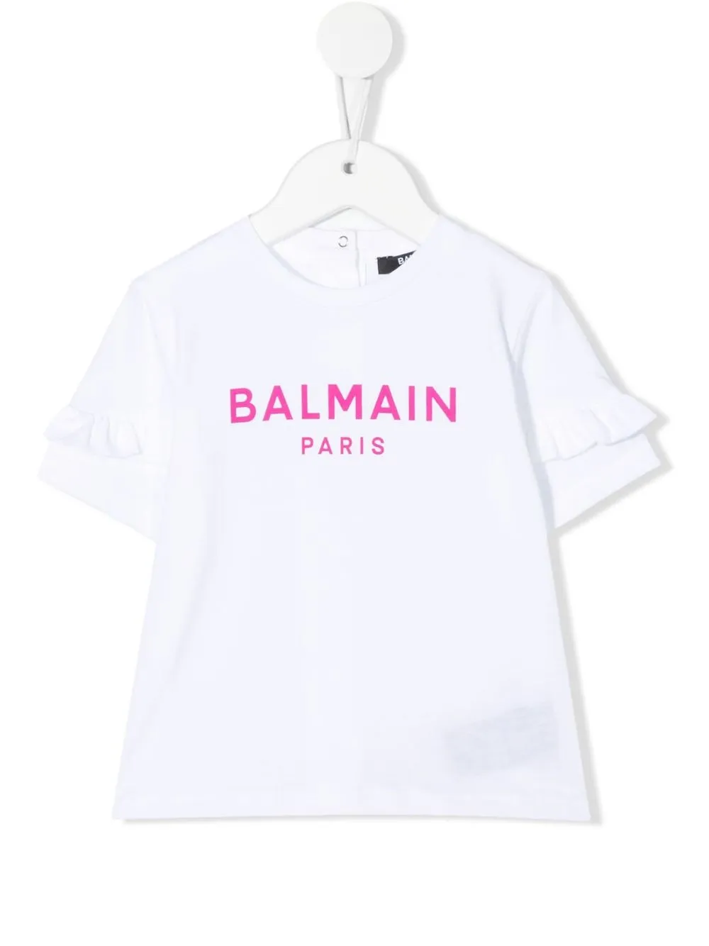 

Balmain Kids logo-print ruffle T-shirt - White