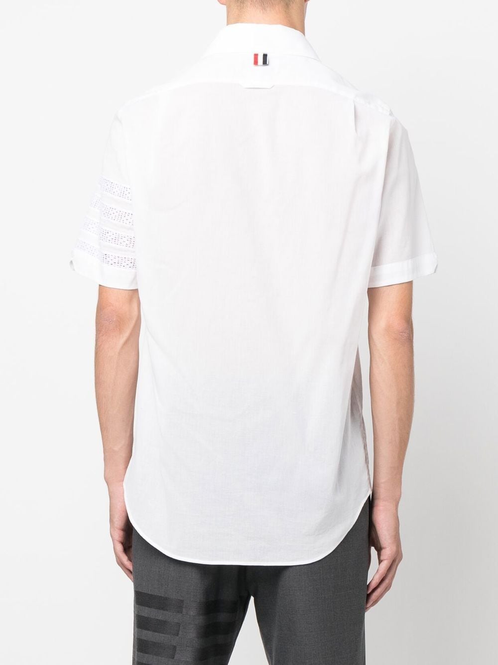 Shop Thom Browne 4-bar Stripe Short-sleeved Shirt In White