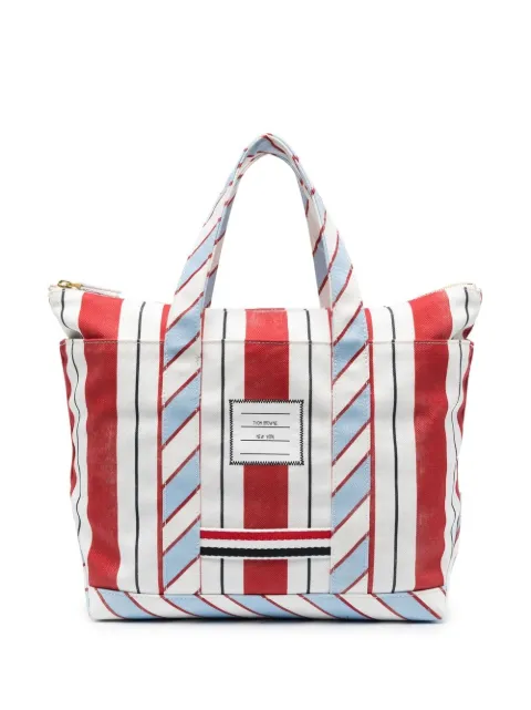 Thom Browne signature stripe-pattern tote bag