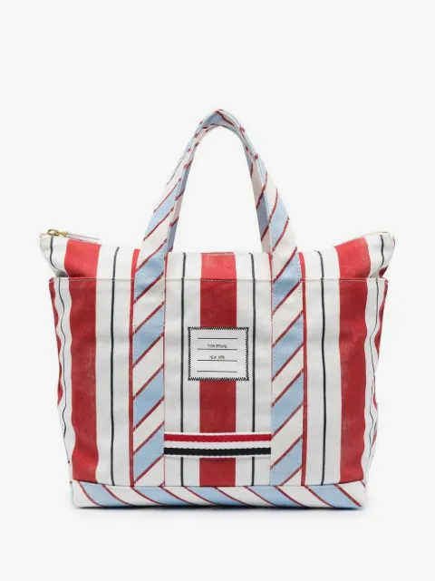 Thom Browne signature stripe-pattern tote bag