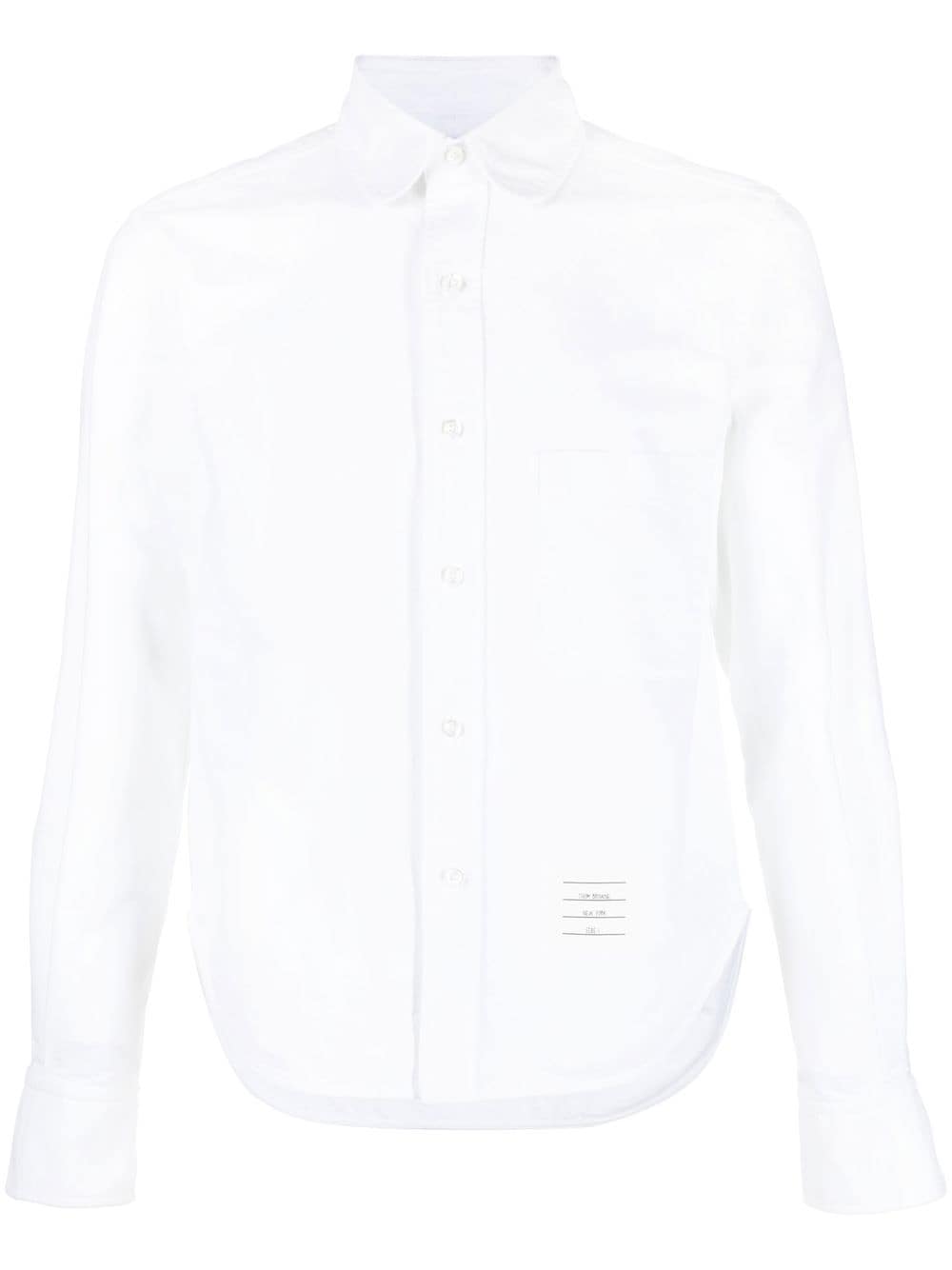 THOM BROWNE LOGO-PATCH LONG-SLEEVE SHIRT