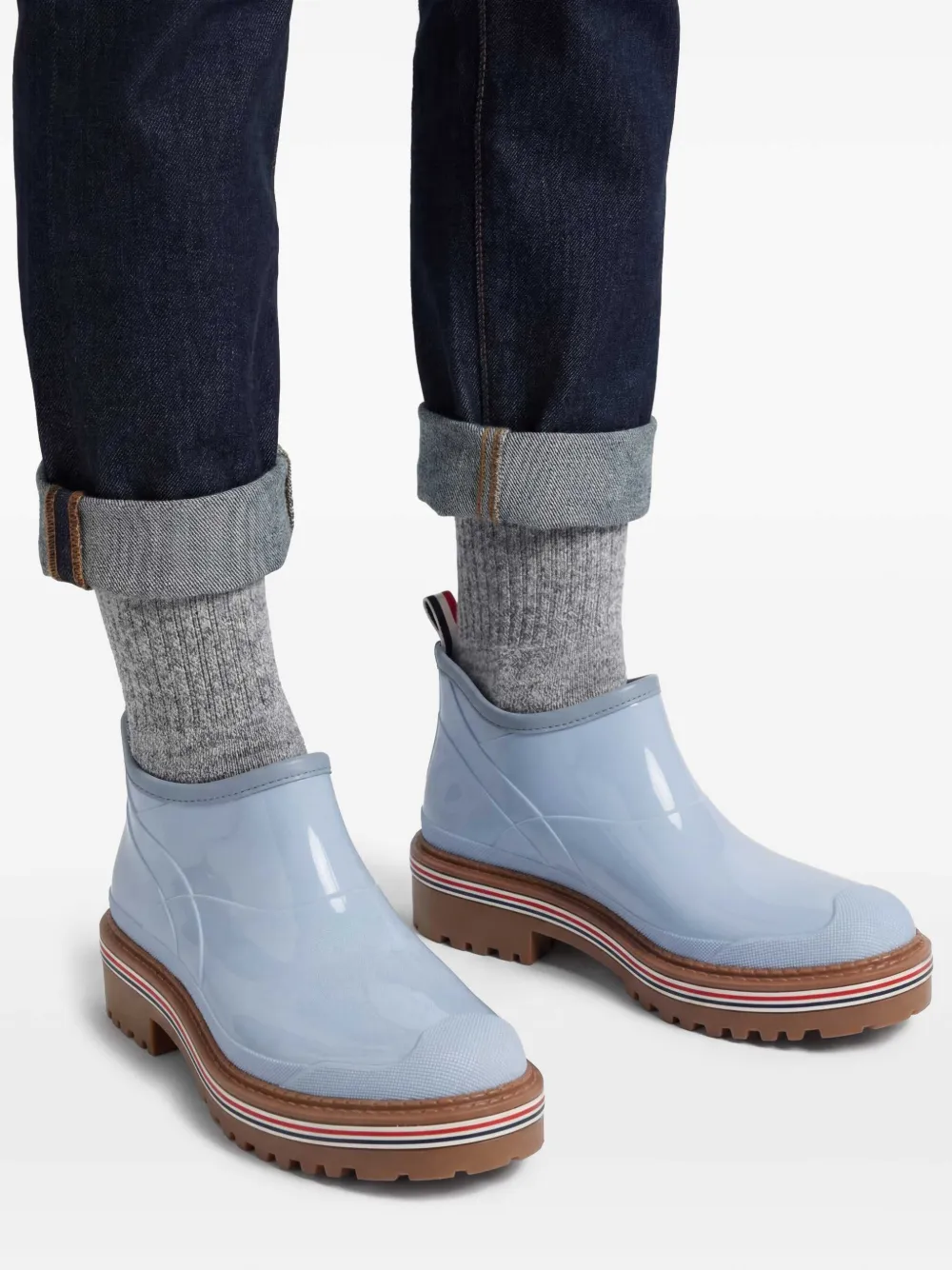  Thom Browne Botines Con Ribete A Rayas - Azul 