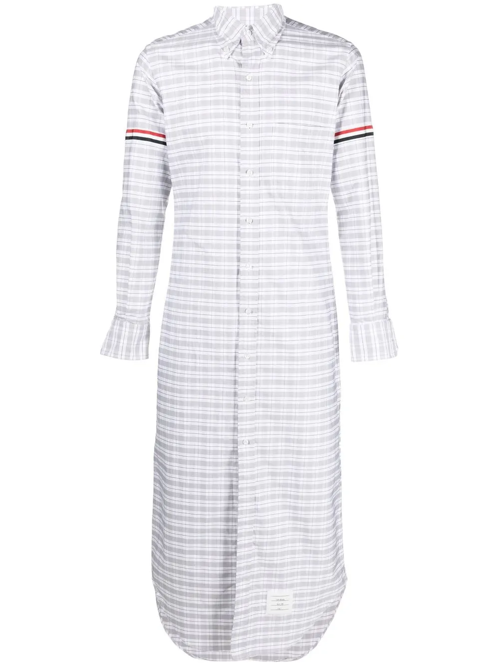 Thom Browne check-pattern long-line shirt | Grey | Image 1