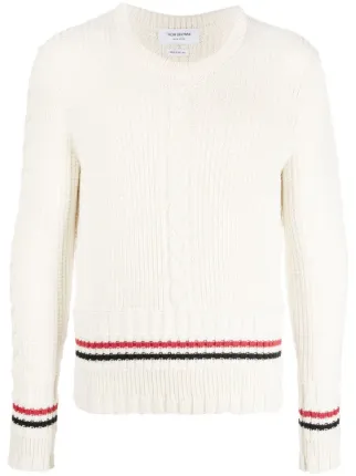 Thom Browne RWB-stripe crew-neck Jumper - Farfetch