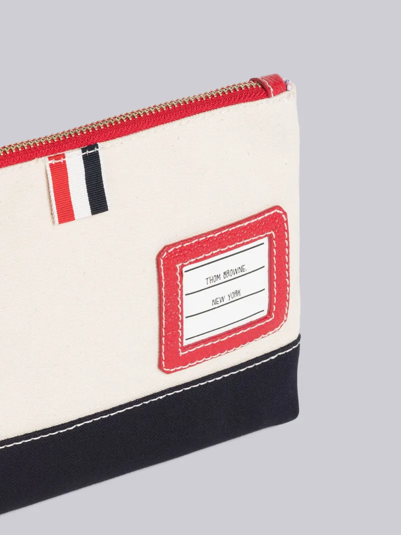 COTTON CANVAS ZIP POUCH | Thom Browne Official