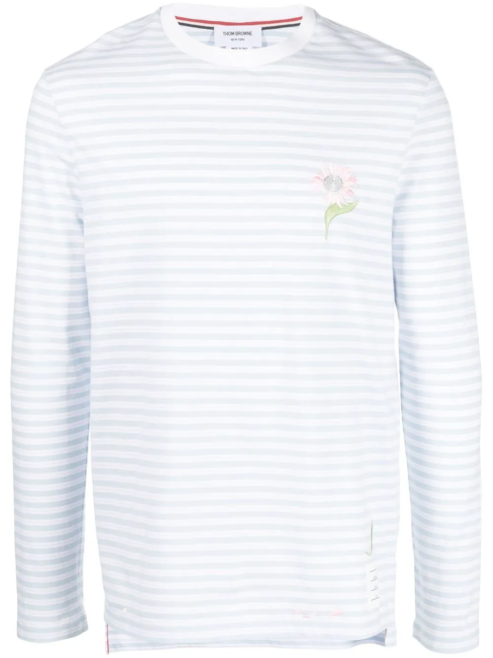 

Thom Browne playera manga larga con rayas estampadas - Azul