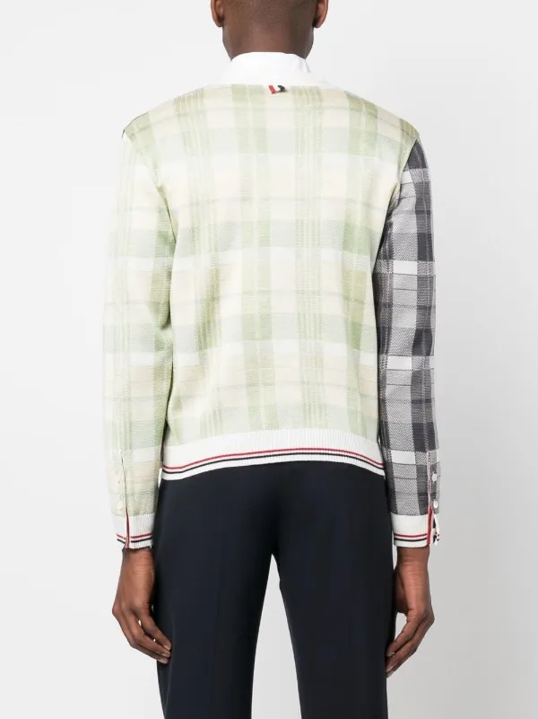 Thom Browne チェック カーディガン | ホワイト | FARFETCH JP