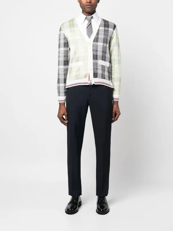 Thom Browne チェック カーディガン | ホワイト | FARFETCH JP