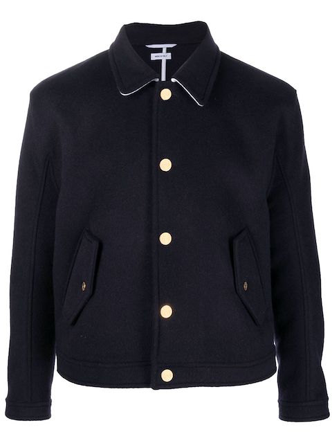 Thom Browne RWB-striped cashmere shirt jacket