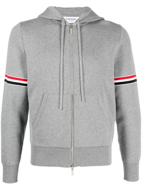 Hoodie zippé à rayures - Thom Browne - Modalova