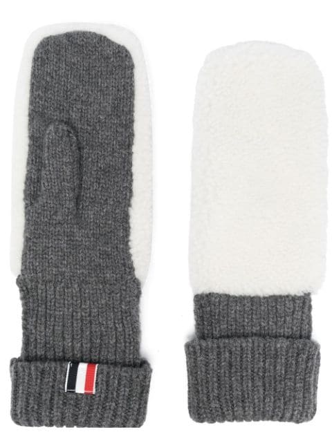 Thom Browne knitted RWB mittens