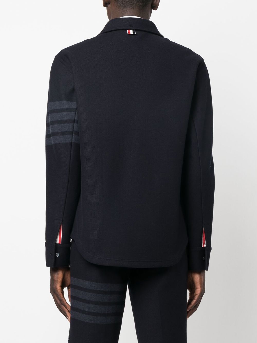 Shop Thom Browne Cotton Long-sleeved Shirt In Blue