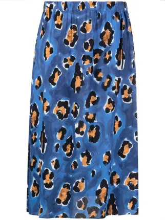 Orange and blue leopard print clearance skirt