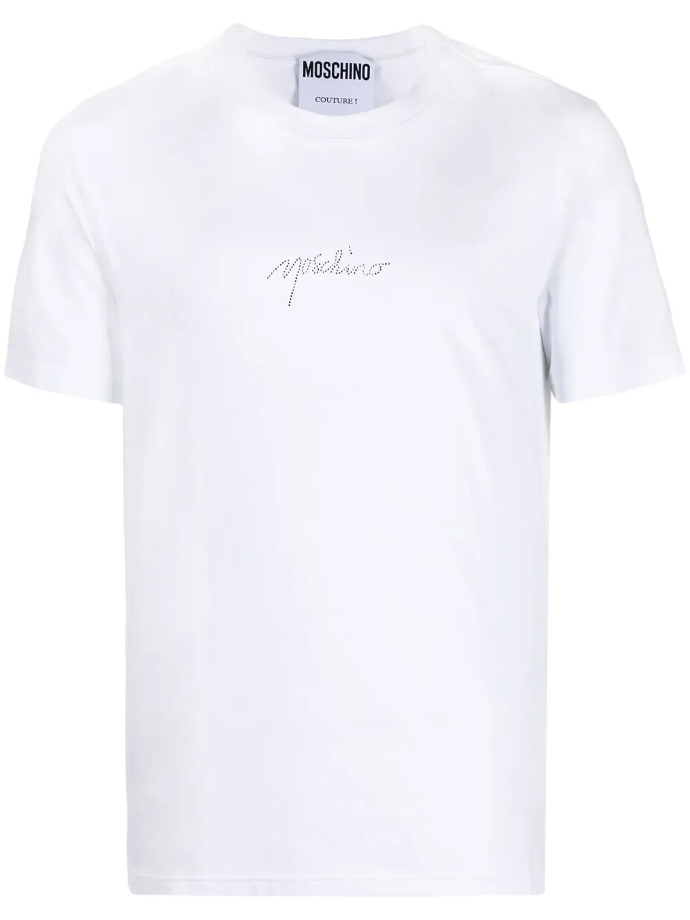 

Moschino playera con logo y strass - Blanco