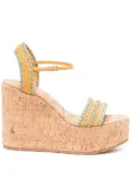 Casadei platform woven sandals - Brown