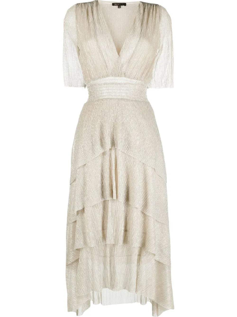 

Maje tiered midi dress - Gold