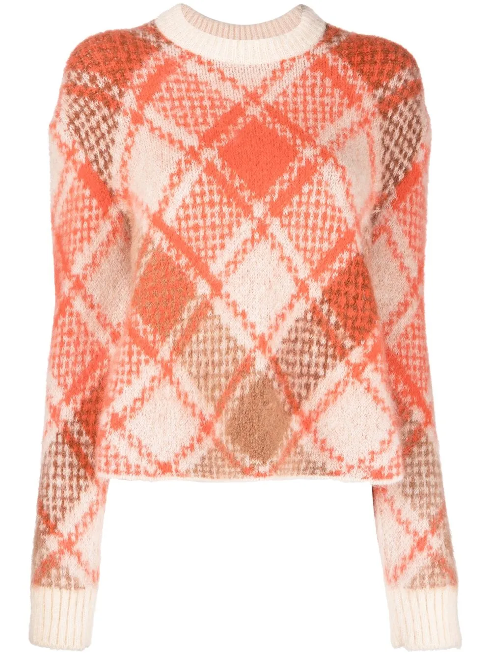 

Maje Marthe check-pattern jumper - Orange