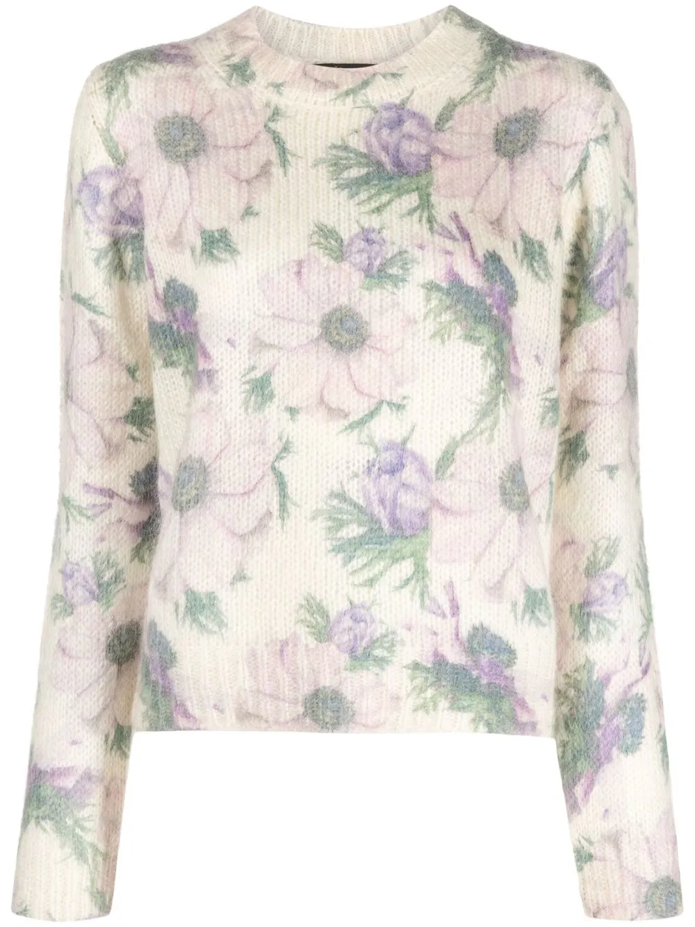 

Maje floral knit jumper - White