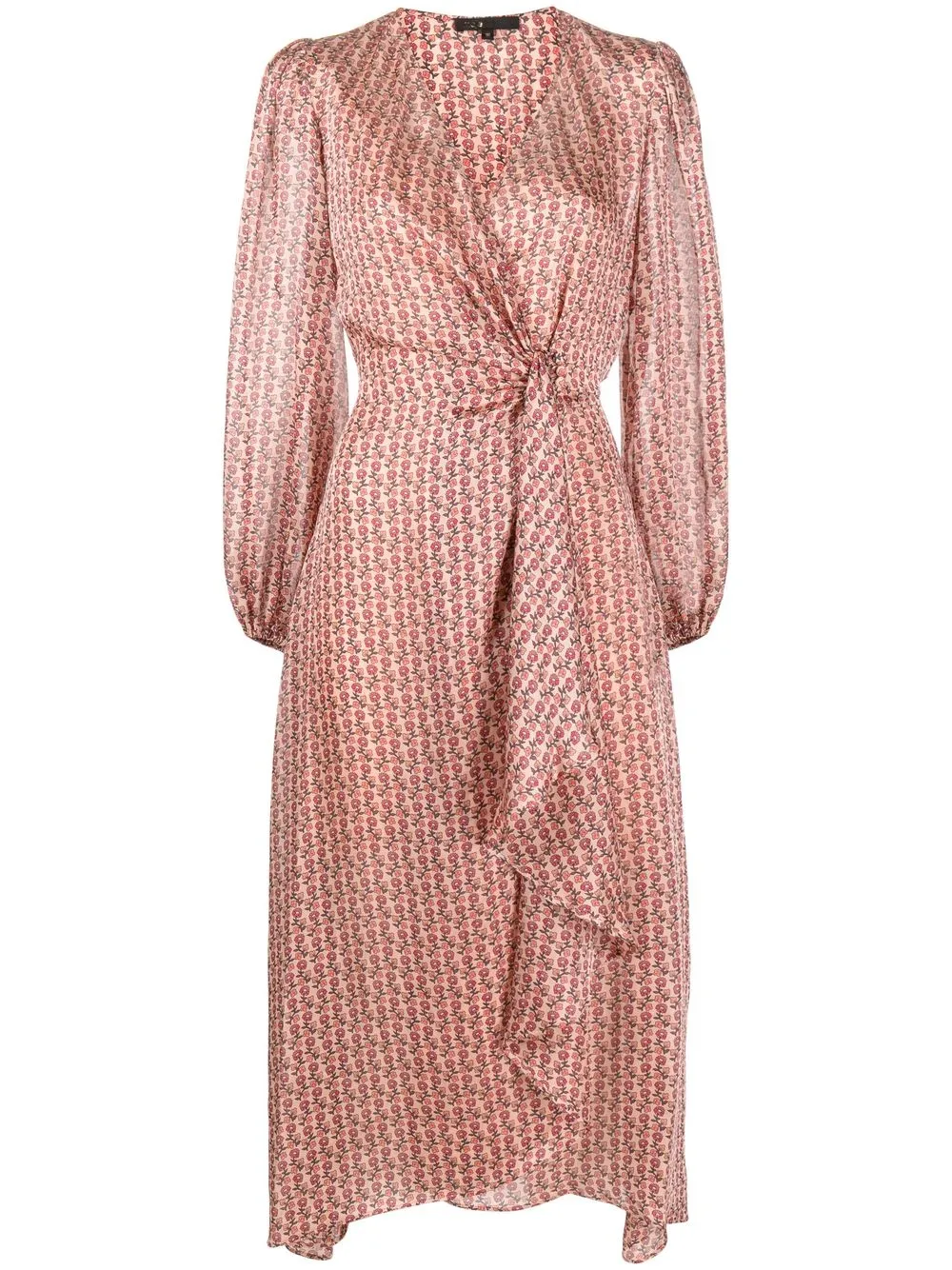 

Maje floral-print wrap dress - Pink