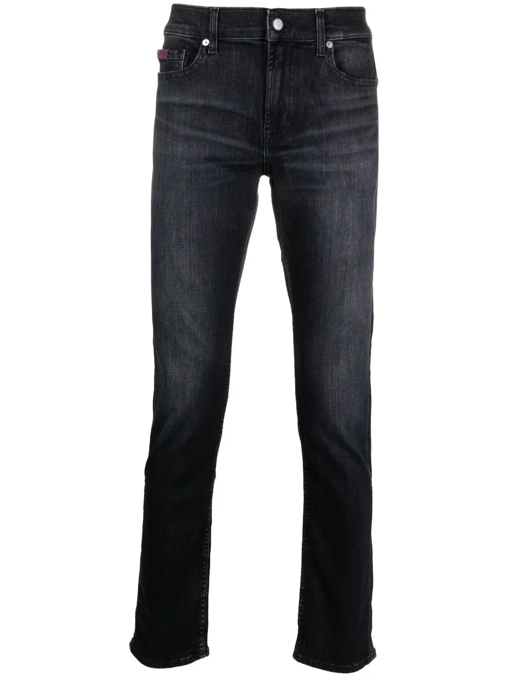 

7 For All Mankind skinny jeans rectos - Negro