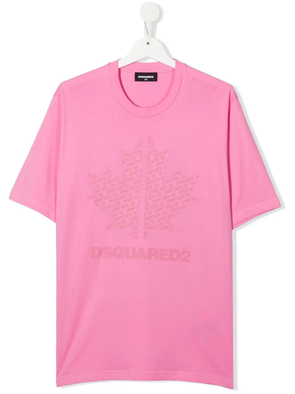 

Dsquared2 Kids playera con logo y hoja de arce estampada - Rosado