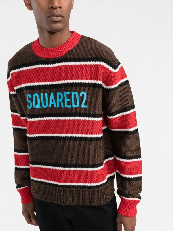 Dsquared2 ディースクエアード ロゴ ストライプ プルオーバー - FARFETCH