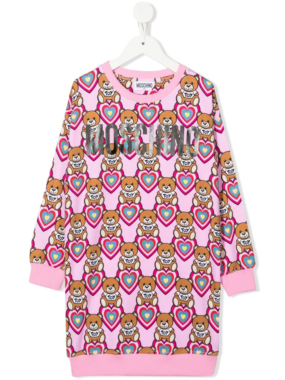 

Moschino Kids teddy bear-print sweatshirt dress - Pink