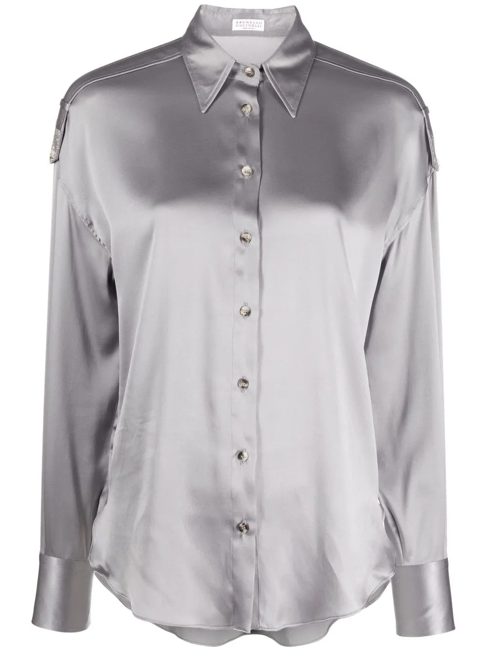 

Brunello Cucinelli camisa con motivo de cadena Monili - Gris