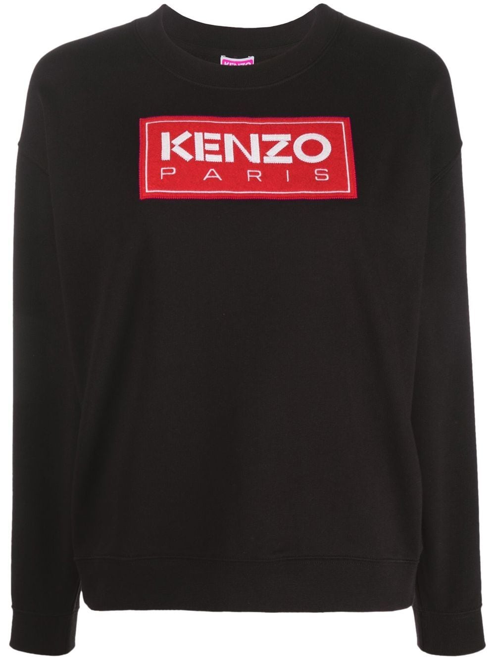 Kenzo logo patch crew-neck sweatshirt – Black