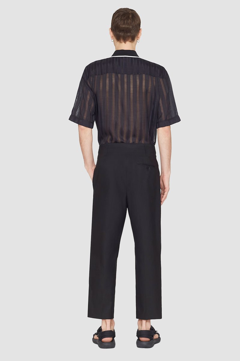 Double Pleat Tapered Trouser-black #0 Double Pleat Tapered Trouser, null- 2