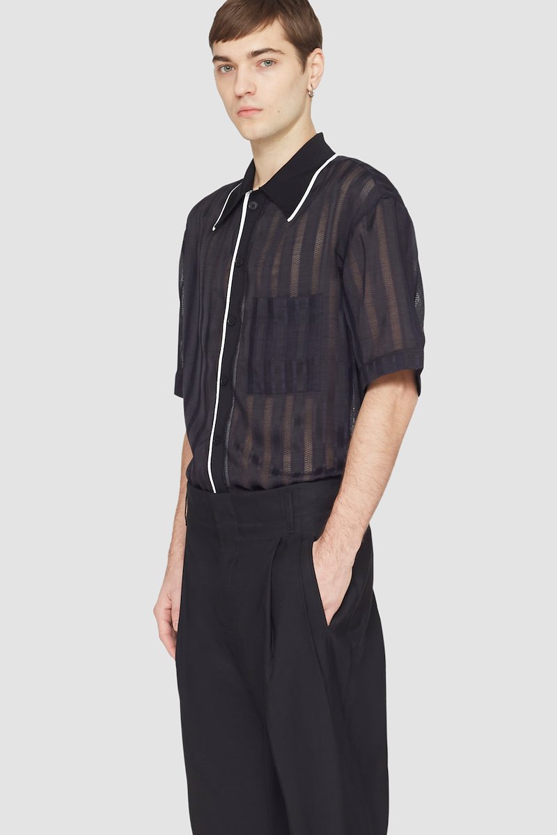 Double Pleat Tapered Trouser-black #1 Double Pleat Tapered Trouser, null- 3